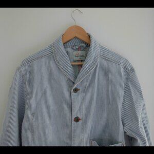 Imperfects - Shepherds Shirt in Indigo Hickory Stripe